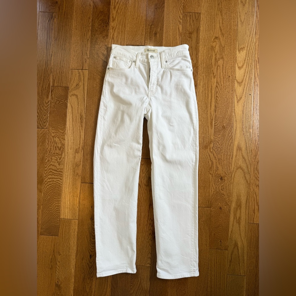 Madewell White Mid-rise Perfect Vintage Straight Jean, size 25